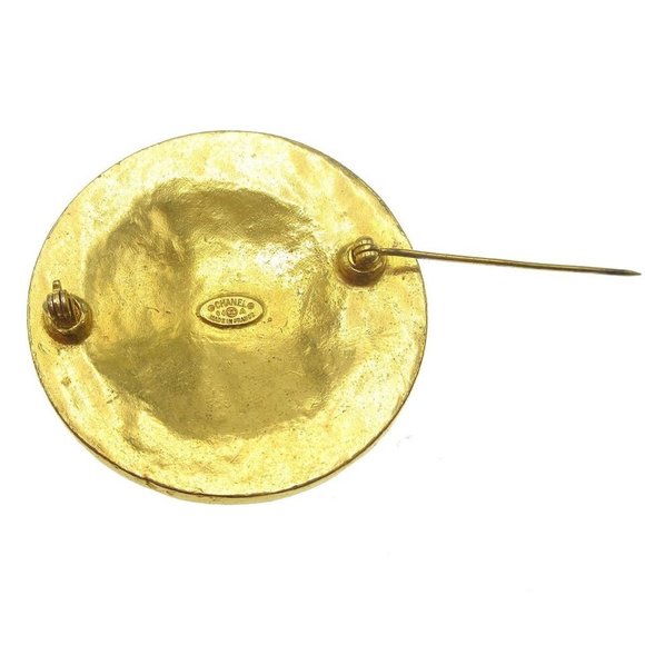 Chanel Medallion Motif Brooch Pin Corsage Gold-plated 94A Authentic - Picture 5 of 10